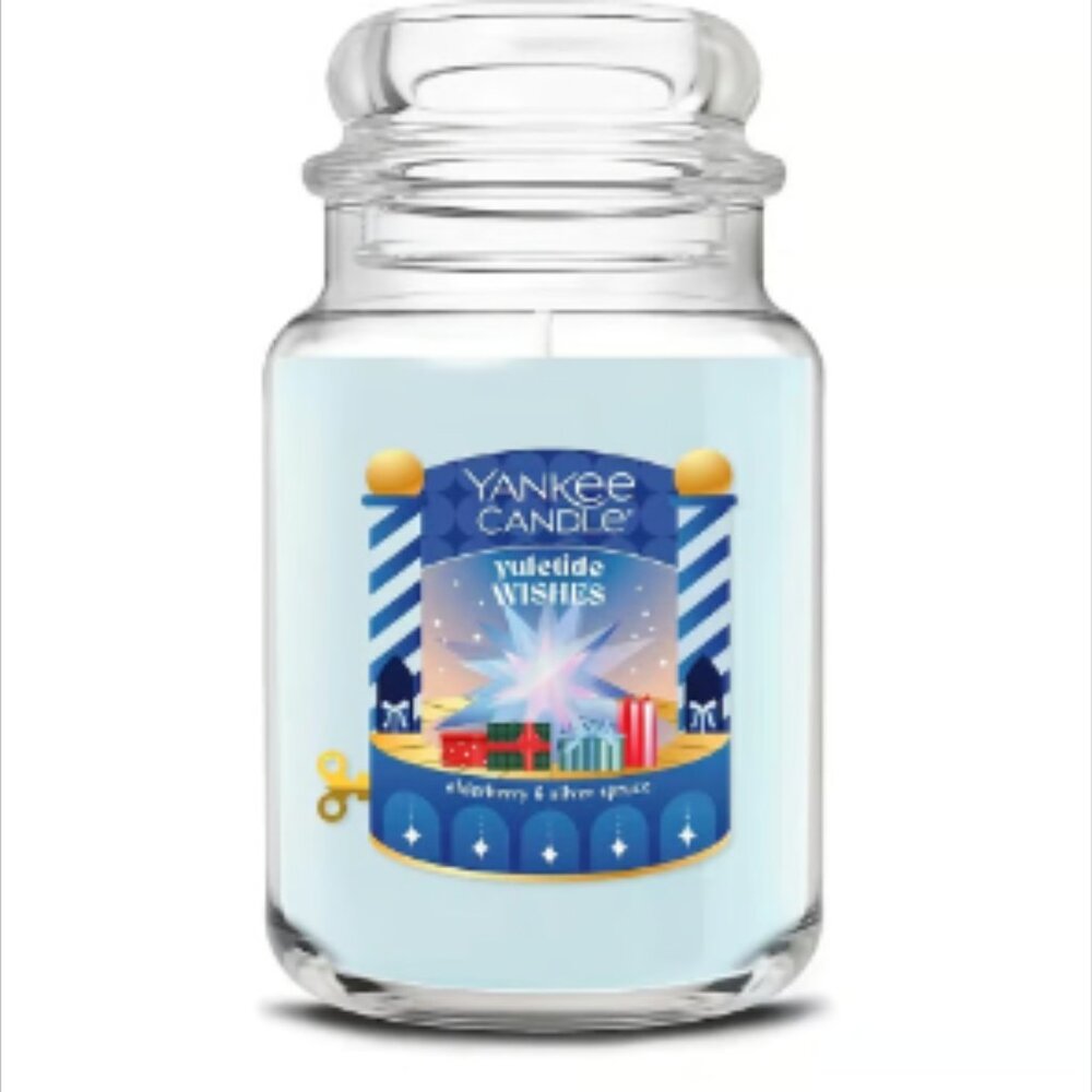 YANKEE CANDLE Workshop Wonders - Yuletide Wishes Large Jar Candle 22oz New!